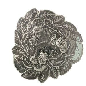 Indiana Clear Glass Loganberry Mid Century Modern Candy Dish Serving Bowl